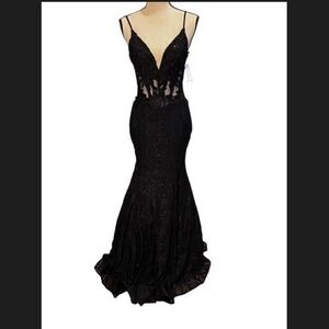 LA FEMME 30320 DRESS Mermaid Goth Wedding Prom